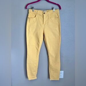 Jen 7 By 7 For All Mankind Yellow Skinny Ankle Jeans